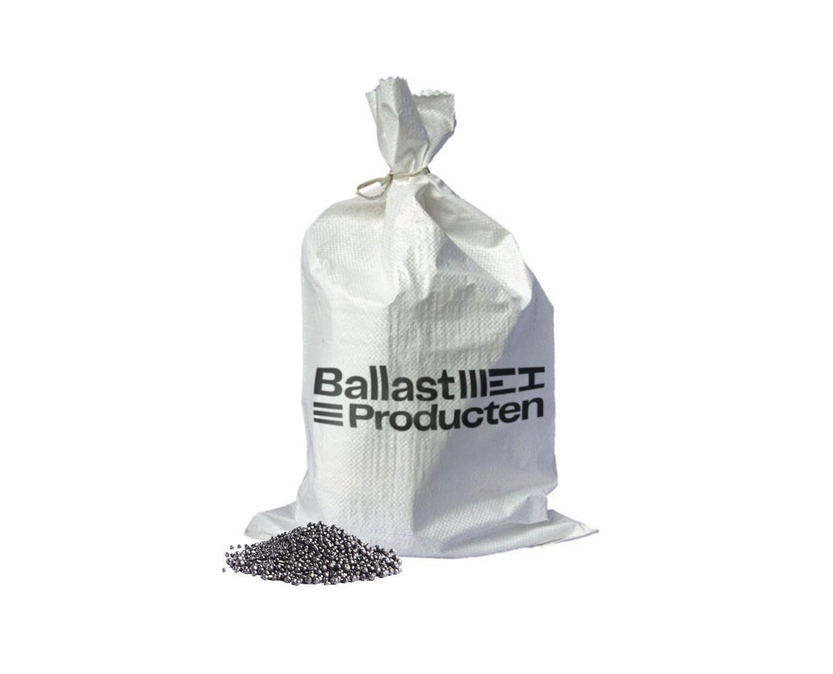 Ballast staal korrels, voorverpakt polypropyleen
